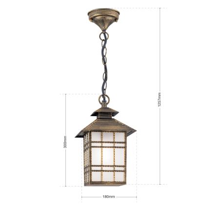 Lámpara colgante de exterior KIKO 1xE27/11W/230V IP44 bronce/pátina