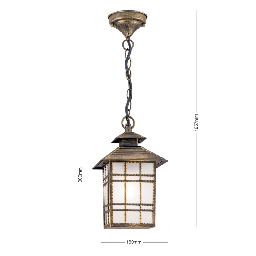Lámpara colgante de exterior KIKO 1xE27/11W/230V IP44 bronce/pátina
