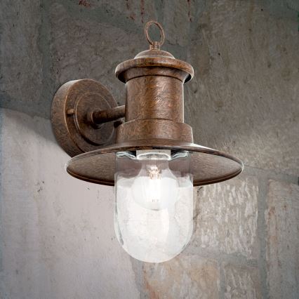 Aplique de exterior LEONIE 1xE27/60W/230V IP44 bronce