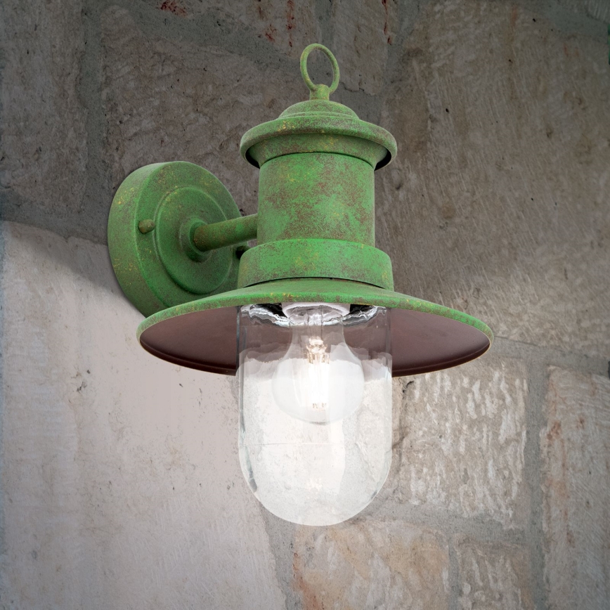 Aplique de exterior LEONIE 1xE27/60W/230V IP44 verde