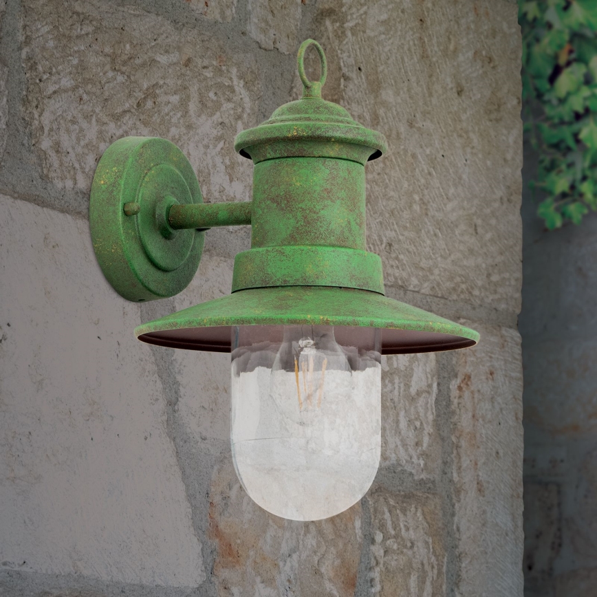 Aplique de exterior LEONIE 1xE27/60W/230V IP44 verde