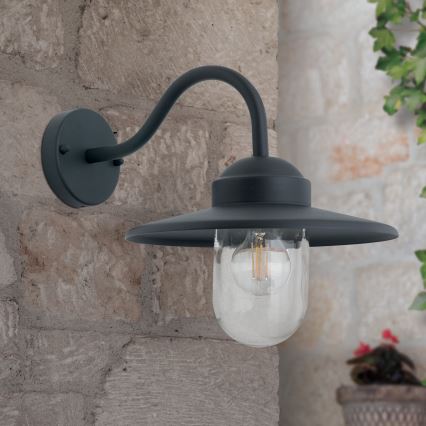 Aplique de exterior EDWARD 1xE27/60W/230V IP44 negro