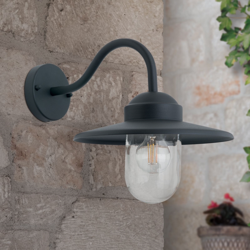 Aplique de exterior EDWARD 1xE27/60W/230V IP44 negro