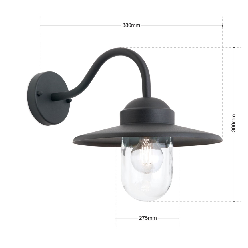 Aplique de exterior EDWARD 1xE27/60W/230V IP44 negro