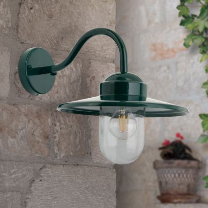 Aplique de exterior EDWARD 1xE27/60W/230V IP44 verde