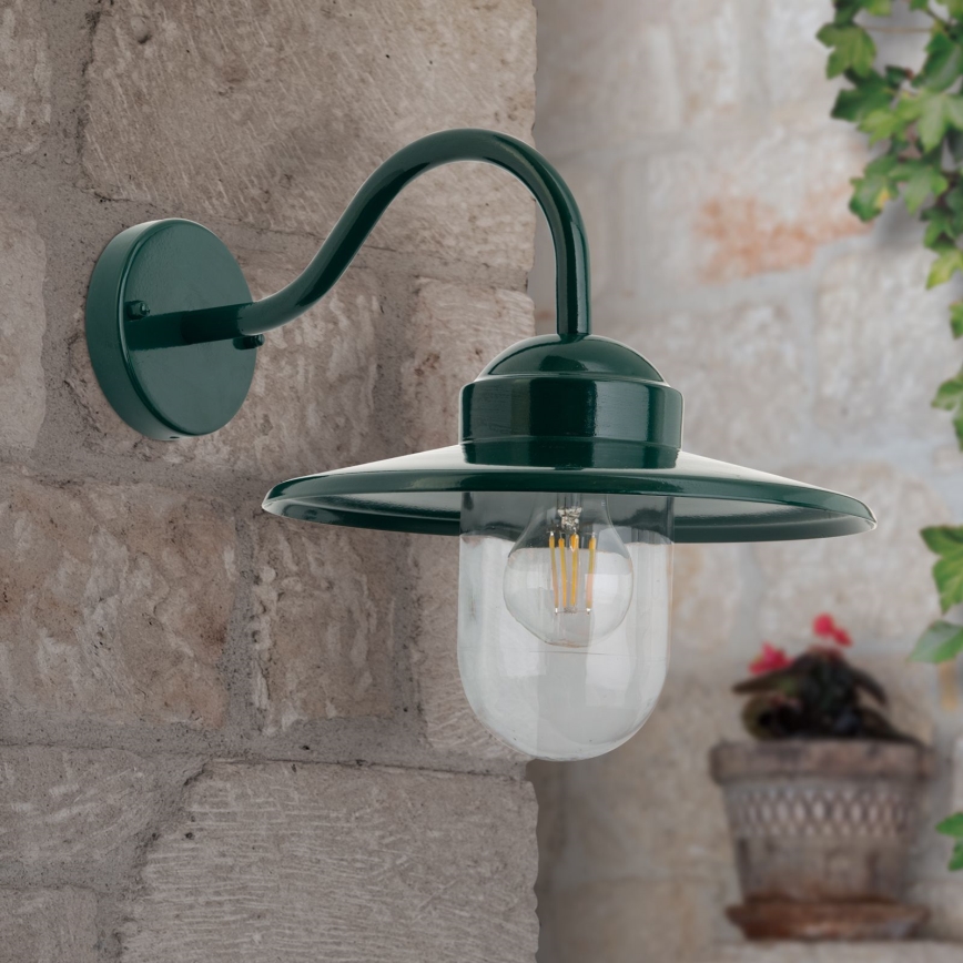 Aplique de exterior EDWARD 1xE27/60W/230V IP44 verde