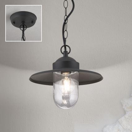 Lámpara colgante de exterior EDWARD 1xE27/60W/230V IP44 negro