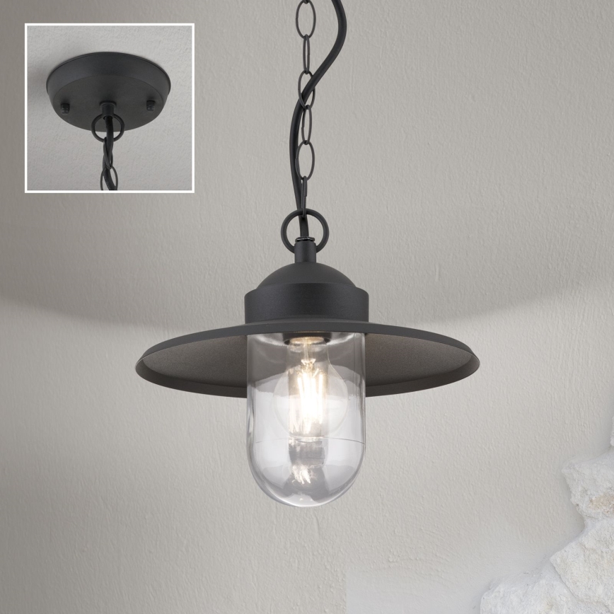 Lámpara colgante de exterior EDWARD 1xE27/60W/230V IP44 negro