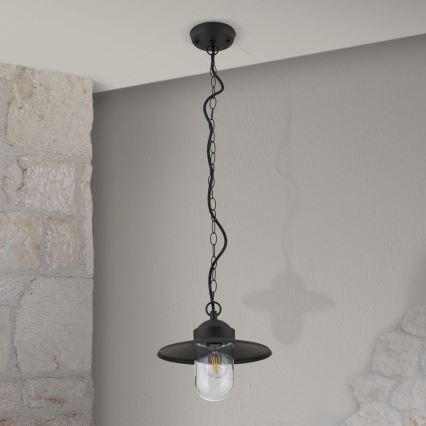 Lámpara colgante de exterior EDWARD 1xE27/60W/230V IP44 negro