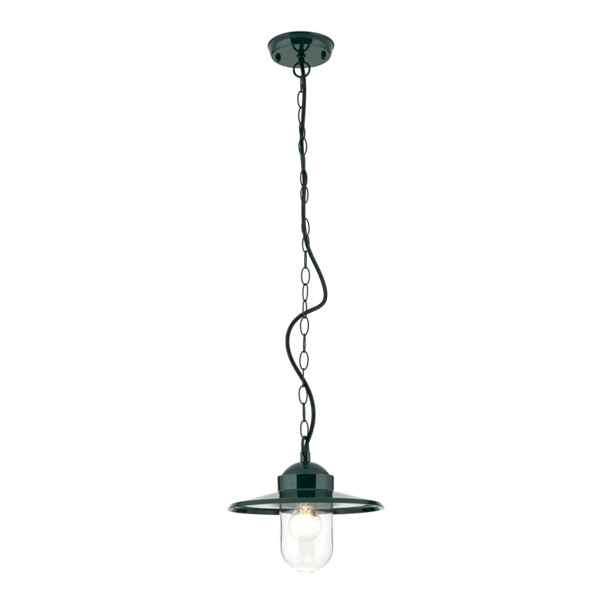 Lámpara colgante de exterior EDWARD 1xE27/60W/230V IP44 verde