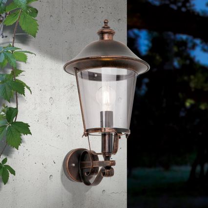 Aplique de exterior KENZO 1xE27/100W/230V IP44 bronce/pátina
