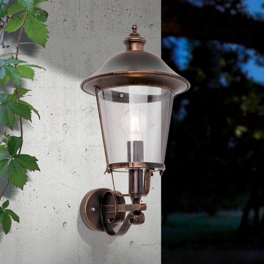 Aplique de exterior KENZO 1xE27/100W/230V IP44 bronce/pátina