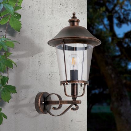 Aplique de exterior KENZO 1xE27/100W/230V IP44 bronce/pátina