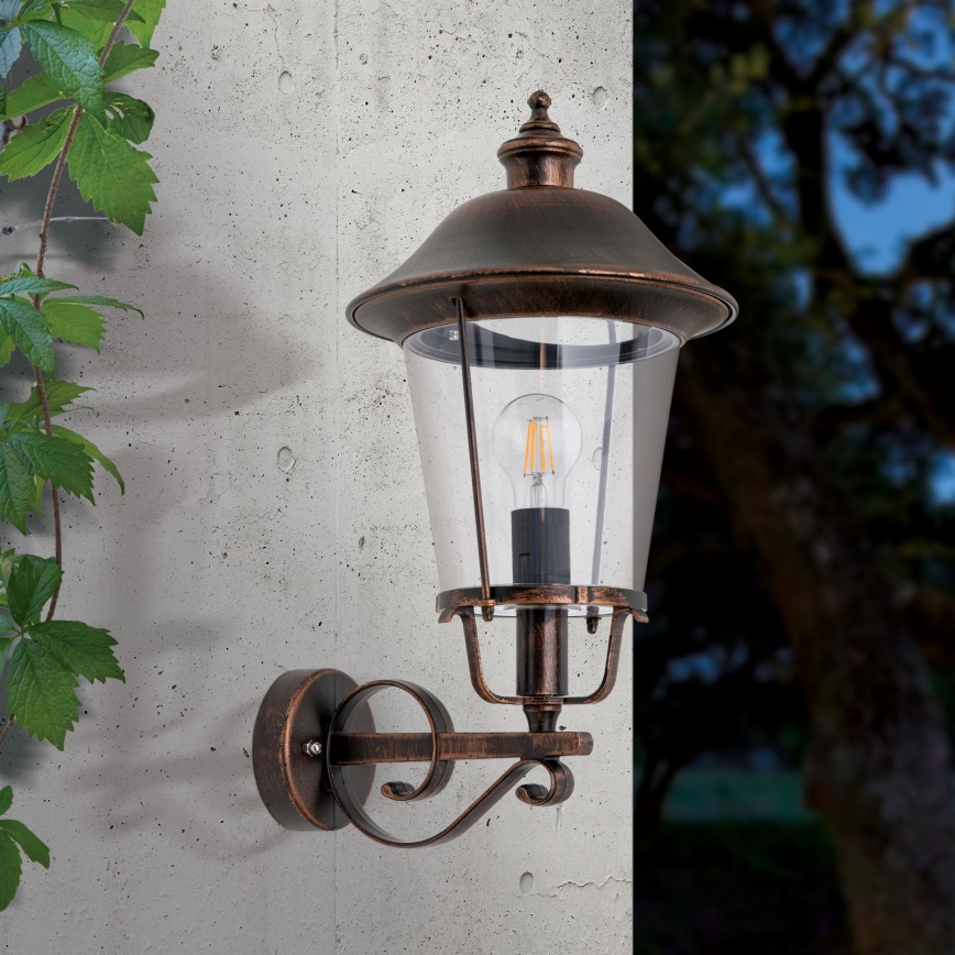 Aplique de exterior KENZO 1xE27/100W/230V IP44 bronce/pátina