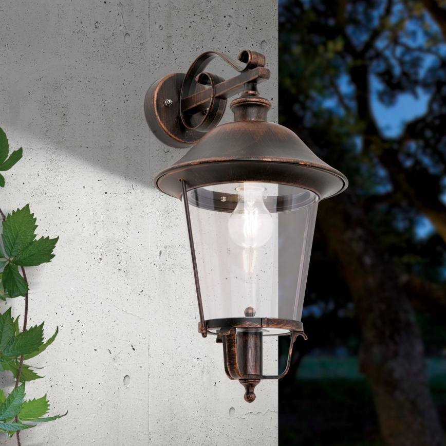 Aplique de exterior KENZO 1xE27/100W/230V IP44 bronce/pátina