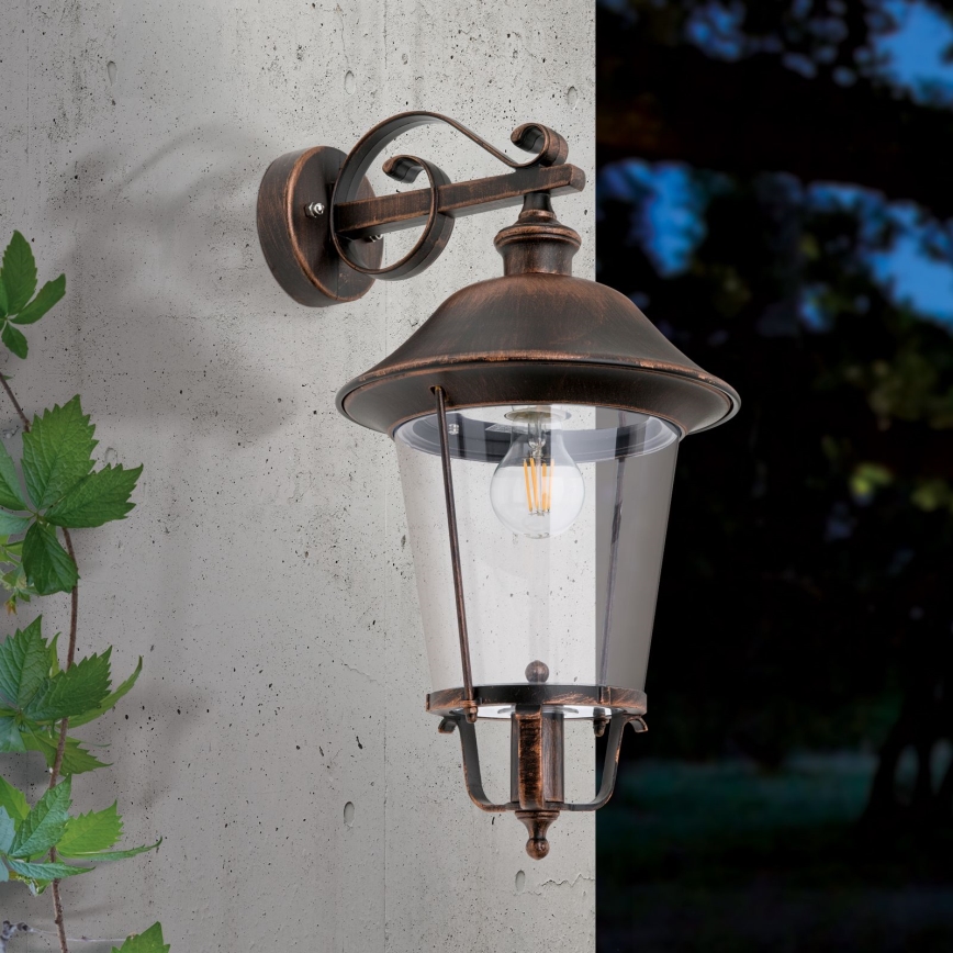 Aplique de exterior KENZO 1xE27/100W/230V IP44 bronce/pátina