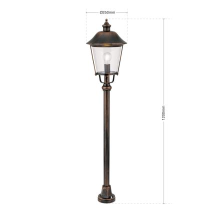Lámpara de exterior KENZO 1xE27/100W/230V IP44 bronce/pátina