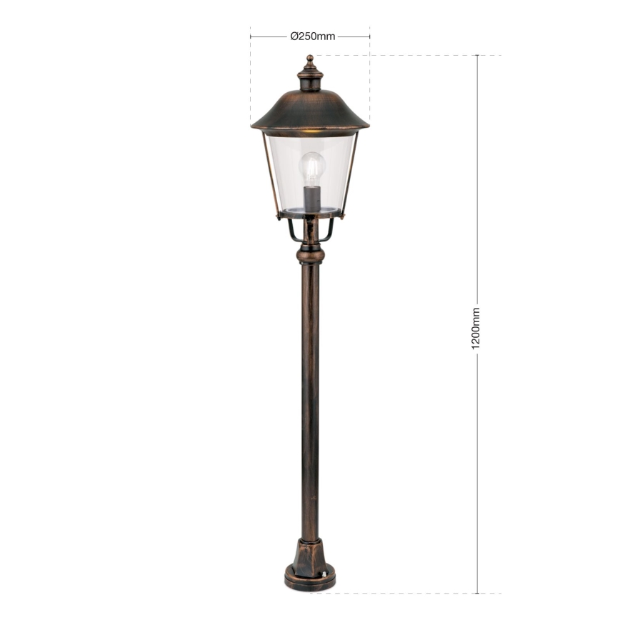 Lámpara de exterior KENZO 1xE27/100W/230V IP44 bronce/pátina