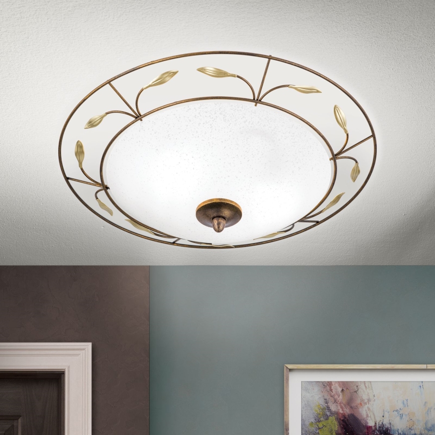 Plafón LUCA 2xE14/40W/230V diá. 40 cm bronce/pátina