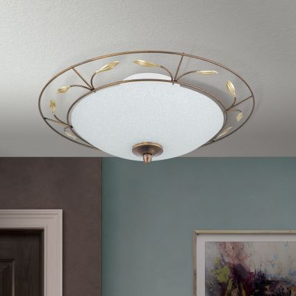 Plafón LUCA 2xE14/40W/230V diá. 40 cm bronce/pátina