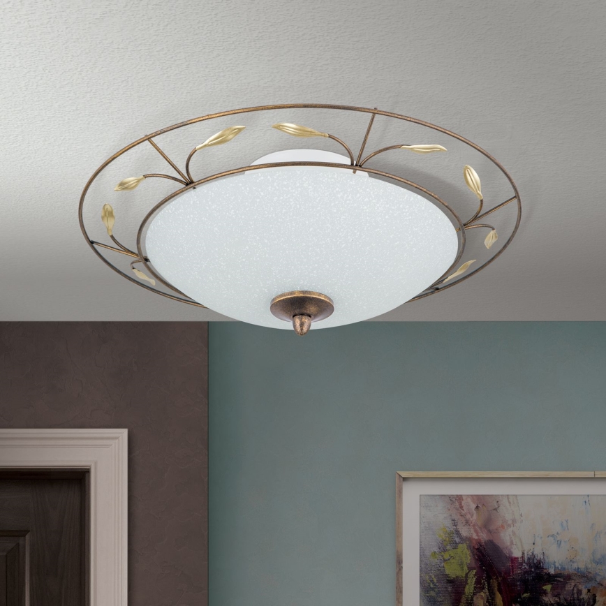 Plafón LUCA 2xE14/40W/230V diá. 40 cm bronce/pátina