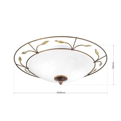 Plafón LUCA 2xE14/40W/230V diá. 40 cm bronce/pátina