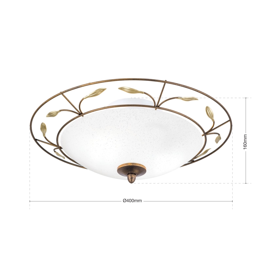 Plafón LUCA 2xE14/40W/230V diá. 40 cm bronce/pátina