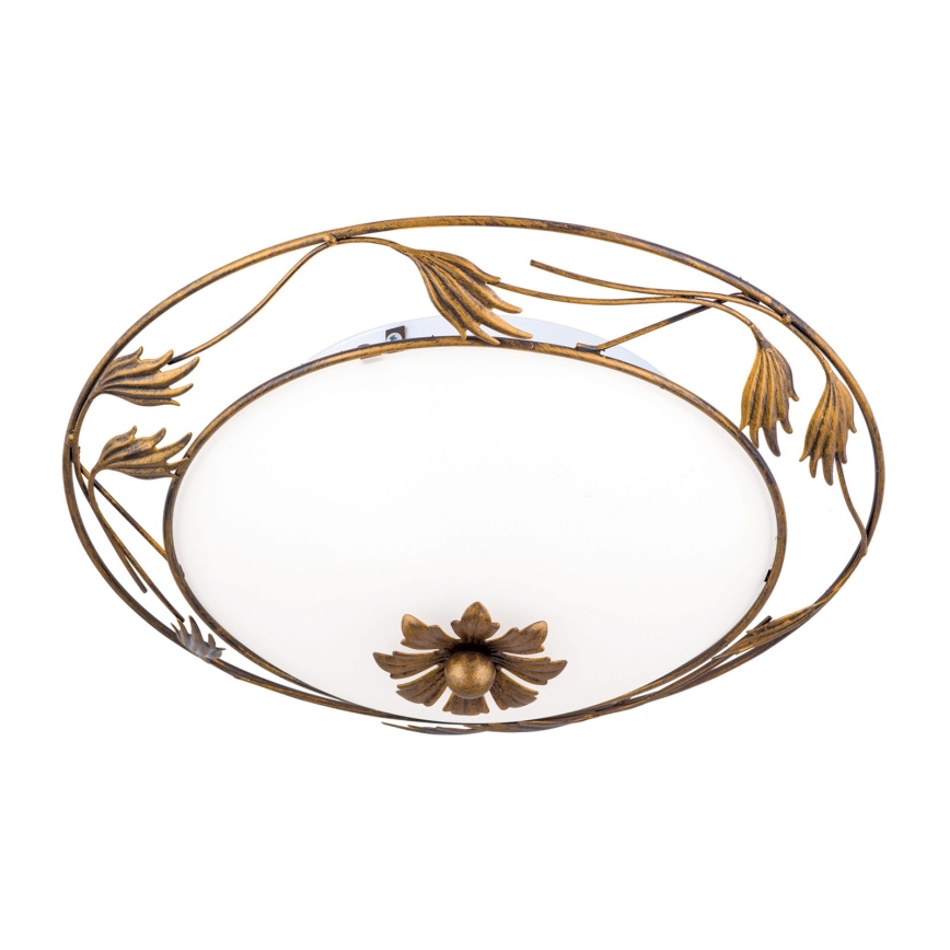 Plafón FLEUR 2xE27/60W/230V diá. 40 cm bronce