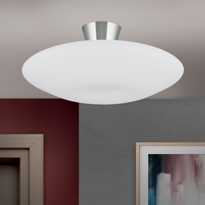 Plafón BLANC 2xE27/60W/230V diá. 49 cm cromo mate