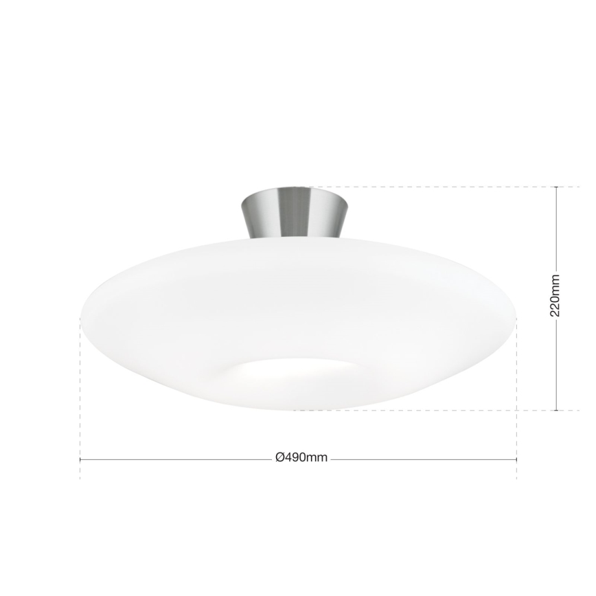 Plafón BLANC 2xE27/60W/230V diá. 49 cm cromo mate