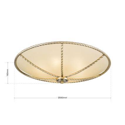 Plafón MAURO 5xE27/60W/230V diá. 56 cm bronce