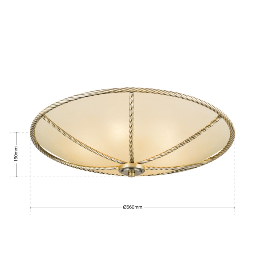 Plafón MAURO 5xE27/60W/230V diá. 56 cm bronce