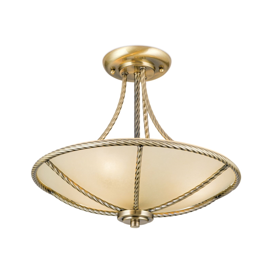 Lámpara colgante MAURO 3xE27/60W/230V diá. 42 cm bronce