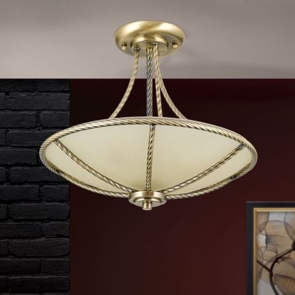 Lámpara colgante MAURO 3xE27/60W/230V diá. 42 cm bronce