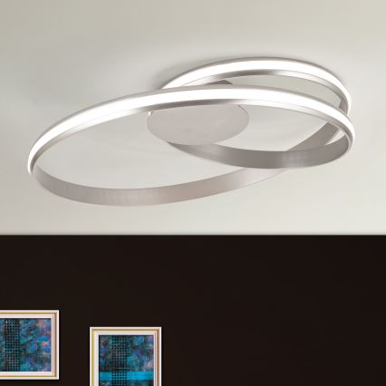 Plafón LED regulable CIRCUS LED/30W/230V plata