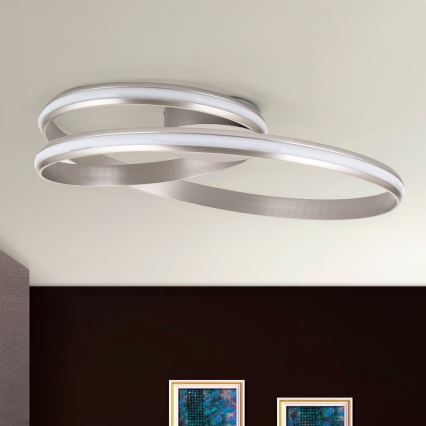 Plafón LED regulable CIRCUS LED/30W/230V plata