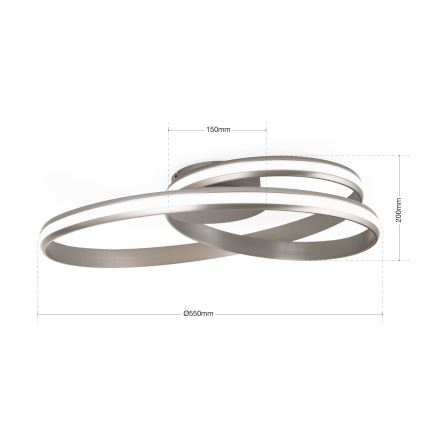 Plafón LED regulable CIRCUS LED/30W/230V plata