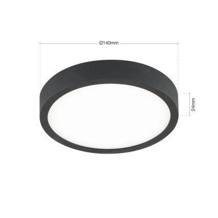 Plafón LED BULLY LED/12W/230V diá. 14 cm negro