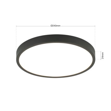 Plafón LED BULLY LED/24W/230V diá. 24 cm negro