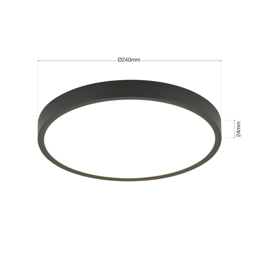 Plafón LED BULLY LED/24W/230V diá. 24 cm negro