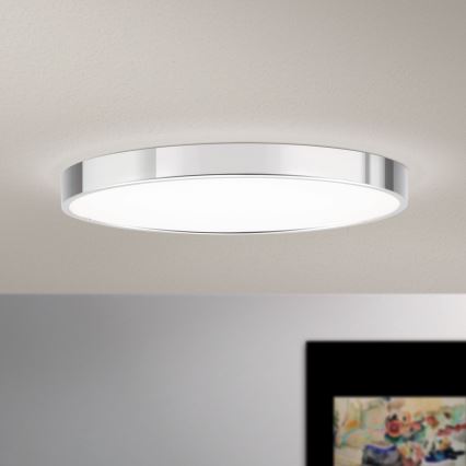 Plafón LED BULLY LED/28W/230V diá. 28 cm cromo brillante