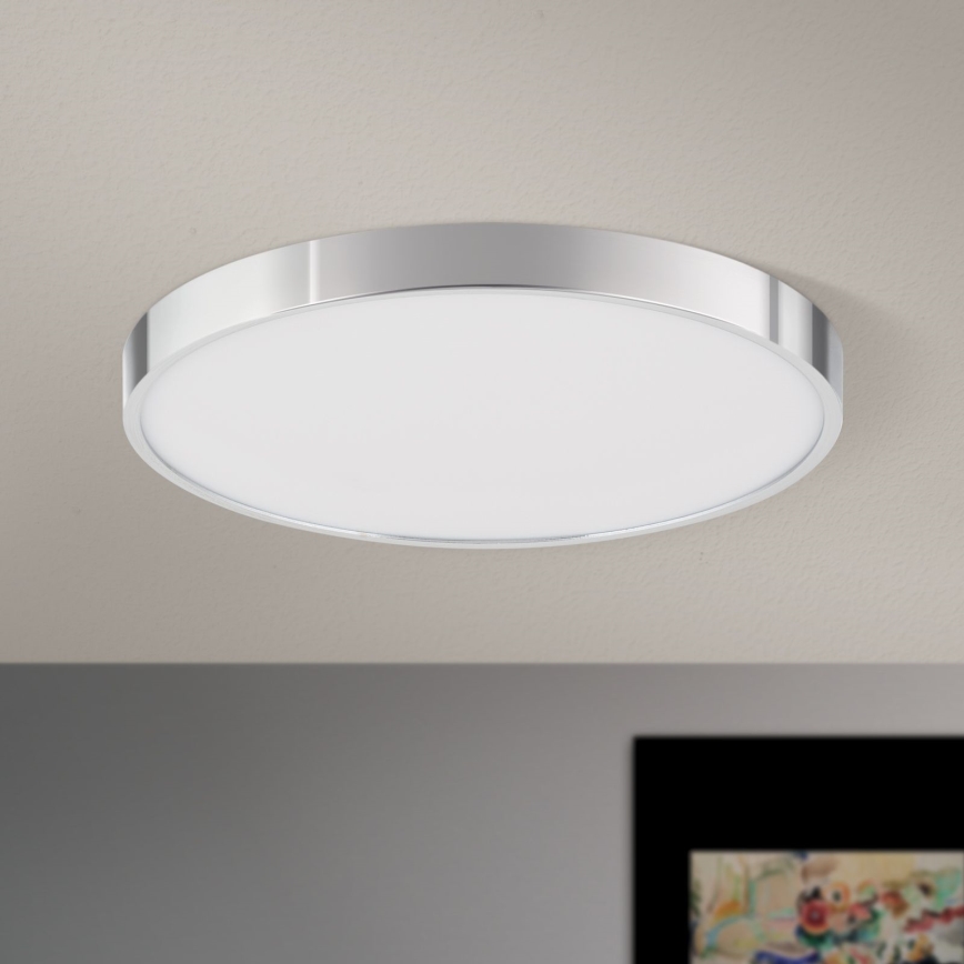 Plafón LED BULLY LED/28W/230V diá. 28 cm cromo brillante