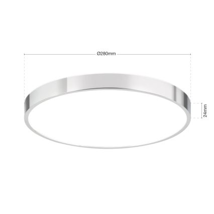 Plafón LED BULLY LED/28W/230V diá. 28 cm cromo brillante