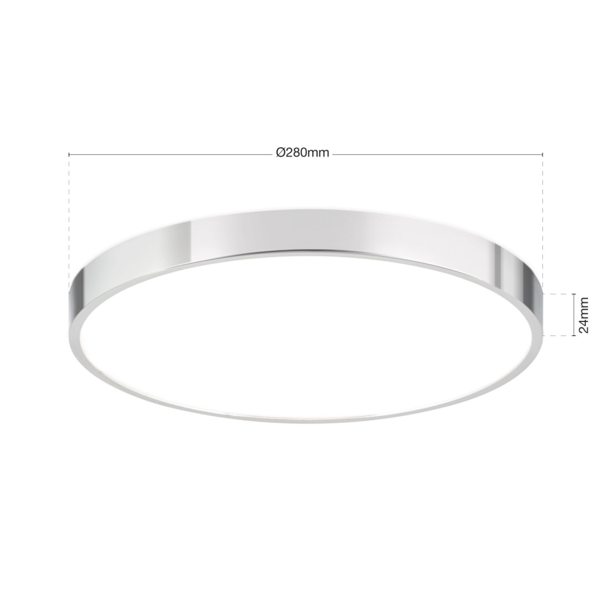Plafón LED BULLY LED/28W/230V diá. 28 cm cromo brillante