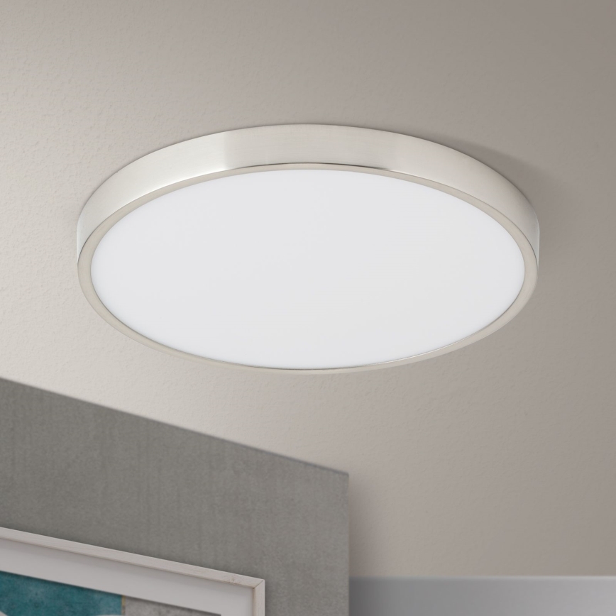 Plafón LED BULLY LED/28W/230V diá. 28 cm cromo mate