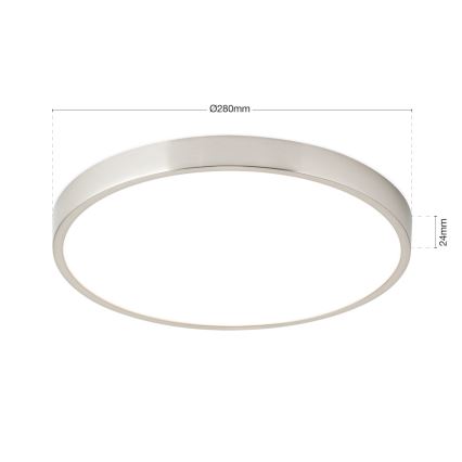 Plafón LED BULLY LED/28W/230V diá. 28 cm cromo mate