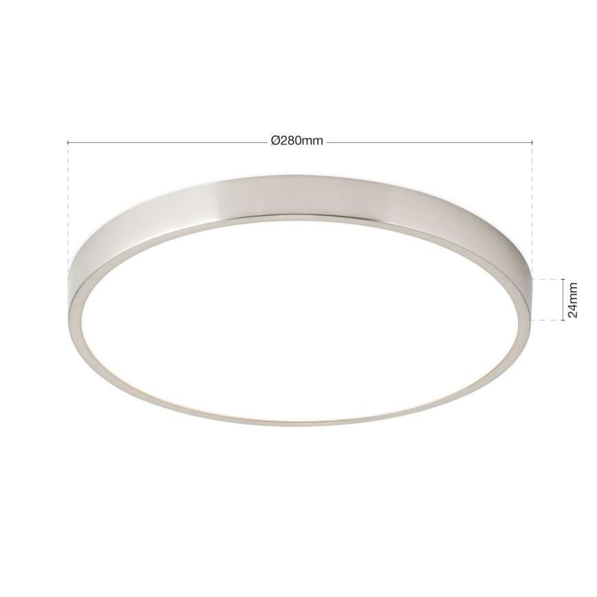 Plafón LED BULLY LED/28W/230V diá. 28 cm cromo mate