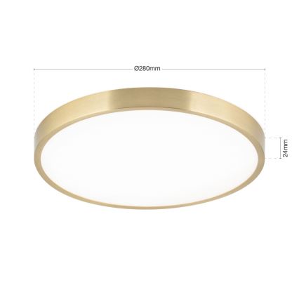 Plafón LED BULLY LED/28W/230V diá. 28 cm dorado