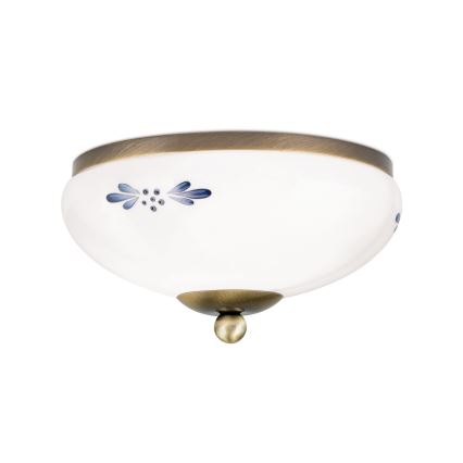 Plafón LANDHAUS 1xE27/60W/230V diá. 21 cm bronce/blanco