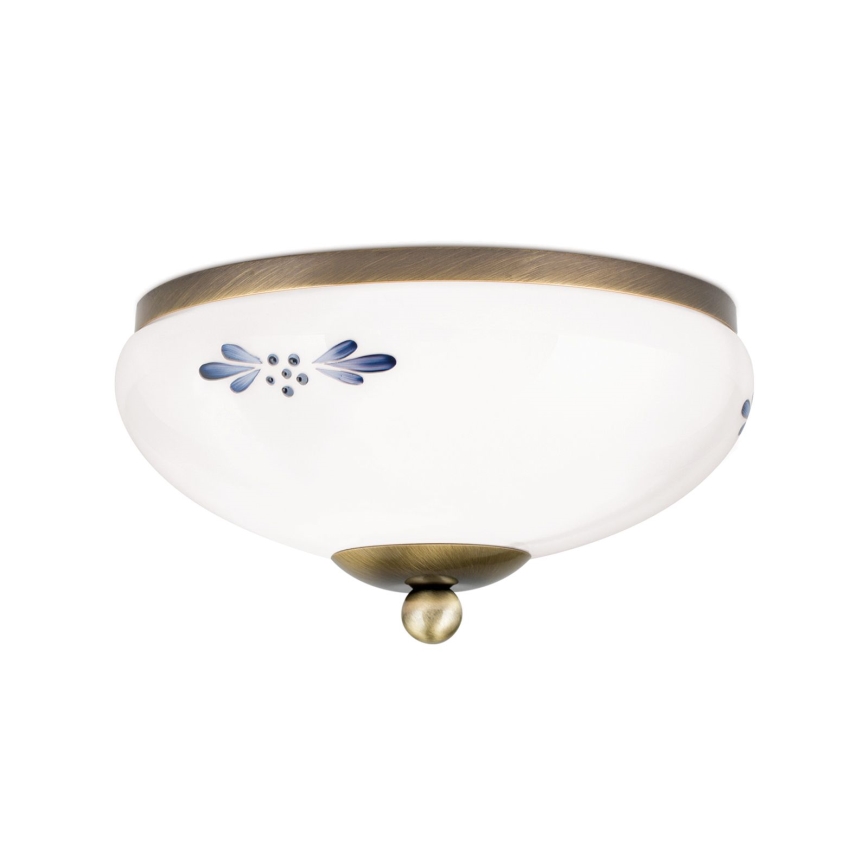 Plafón LANDHAUS 1xE27/60W/230V diá. 21 cm bronce/blanco